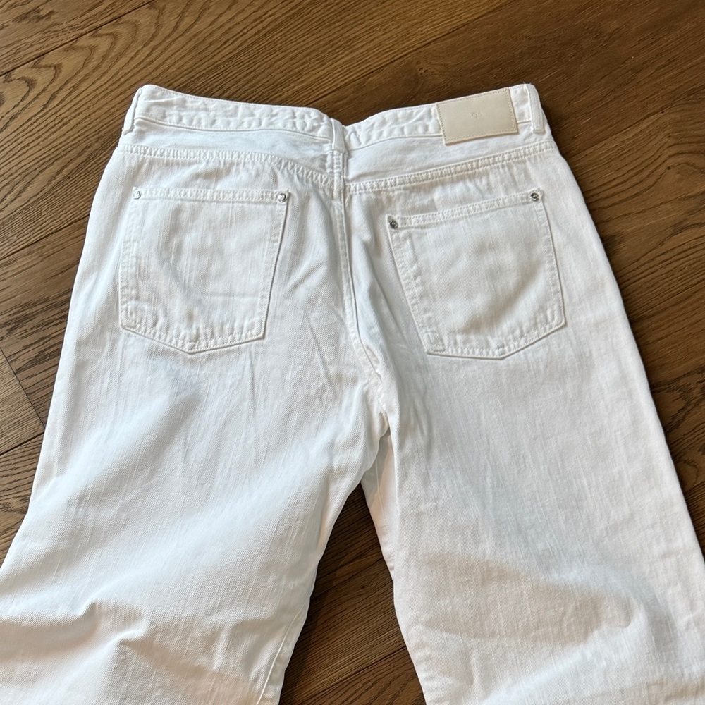 Zara White Wide-Leg Women's Jeans - Size 10 - Picture 5 of 7